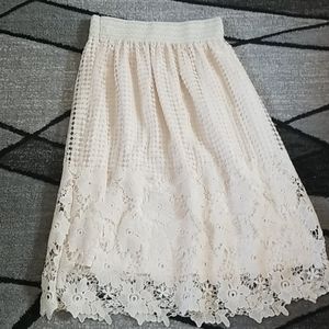 Cream Lace Skirt